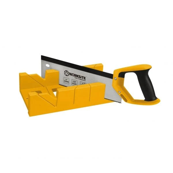 WORKSITE Mitre Box and Back Saw Set – Reinforced Steel Back Saw for Accurate Cutting