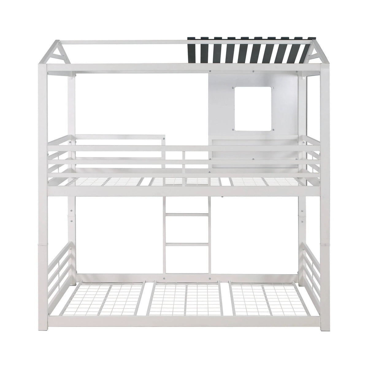 Belton House-Themed Twin Over Twin Bunk Bed White - 461161 A-Z Store Nadia