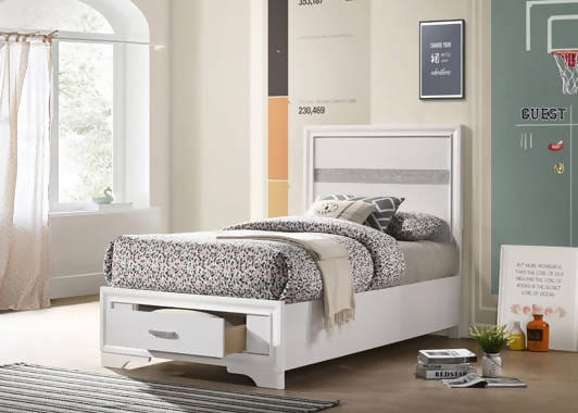 Miranda 4-Piece Twin Storage Bedroom Set White - SET4PC205111T Pie's Variety Store