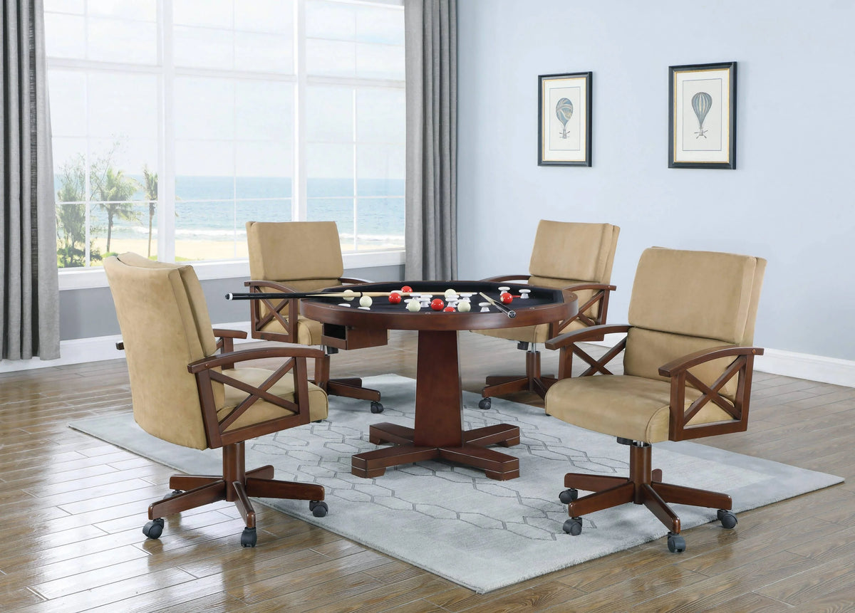 Marietta Upholstered Game Chair Tobacco And Tan - 100172 Pie's Variety Store