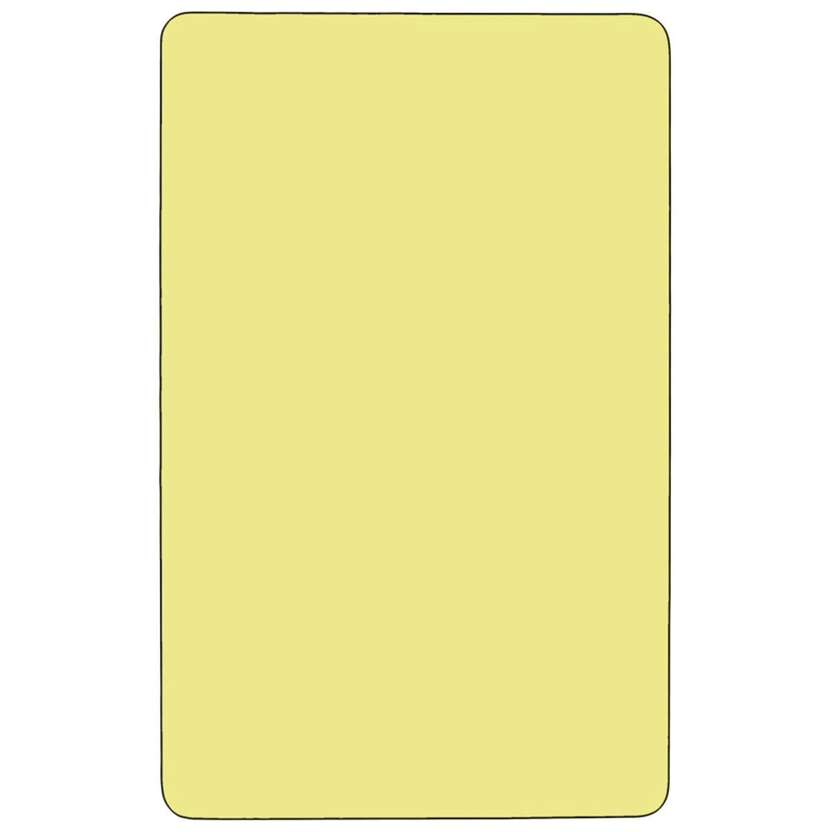Rectangular Yellow Thermal Laminate Activity Table - Standard Height Adjustable Legs 24 Inch W x 48 Inch Ideal for Computer labs to project meetings to laying out fabric in your sewing room. -XU-A2448-REC-YEL-T-A-GG Fl Furniture