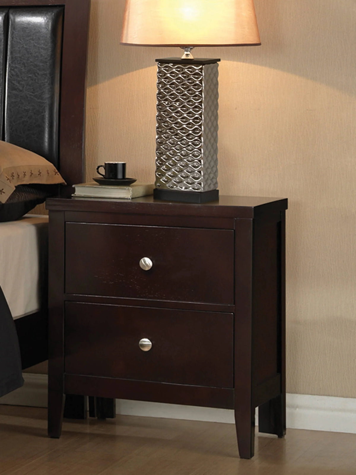 Carlton 2-Drawer Rectangular Nightstand Cappuccino - 202092 Pie's Variety Store