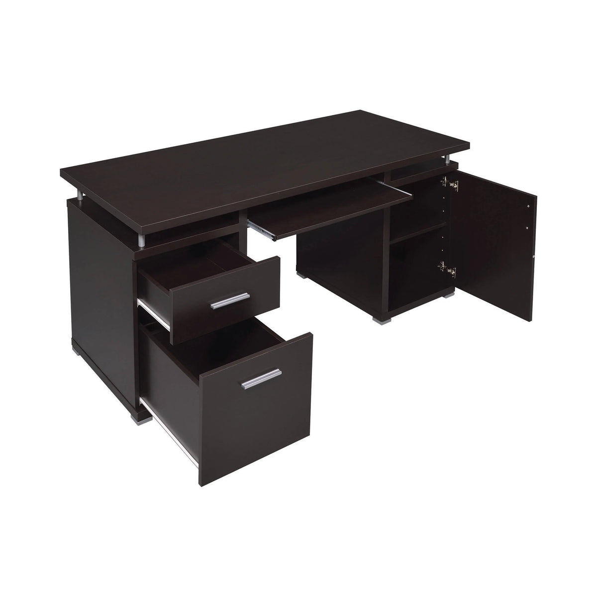 Tracy 2-Drawer Computer Desk Cappuccino - 800107 Pie's Variety Store