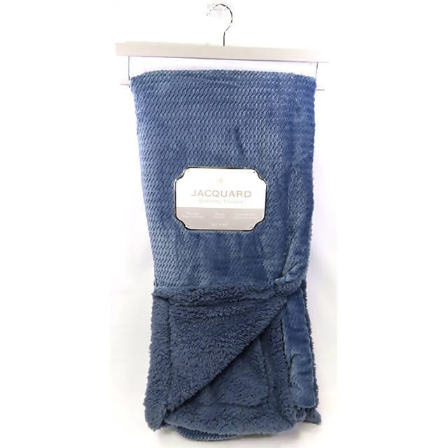 Jacquard Sherpa Reverse Throw Blanket Home Soft Things