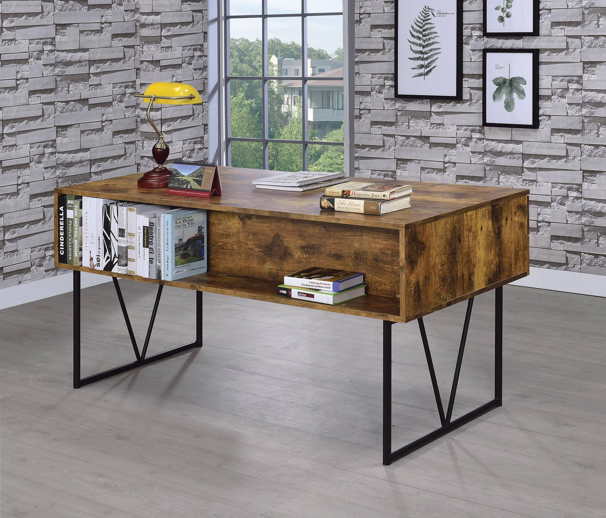 Analiese 4-Drawer Writing Desk Antique Nutmeg - 800999 Pie's Variety Store