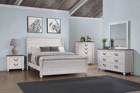Stillwood Queen Sleigh Panel Bed Vintage Linen - 223281Q Pie's Variety Store