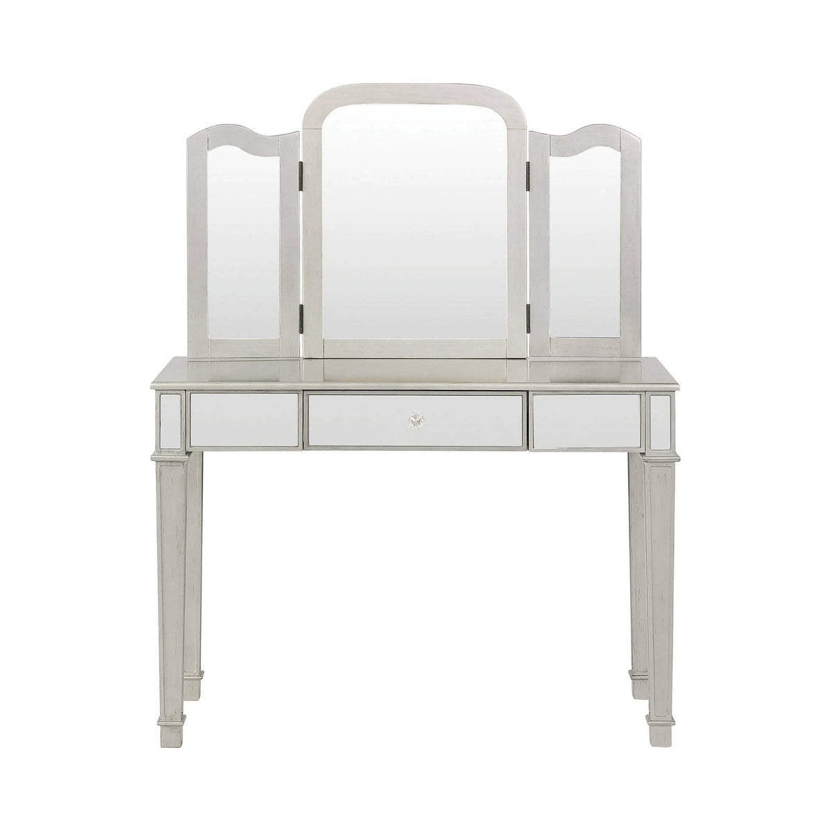 2-Piece Vanity Set Metallic Platinum And White - 930131 Pie's Variety Store