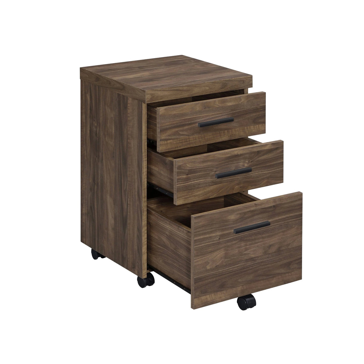Luetta 3-Drawer Mobile Storage Cabinet With Casters Aged Walnut - 805623 Pie's Variety Store