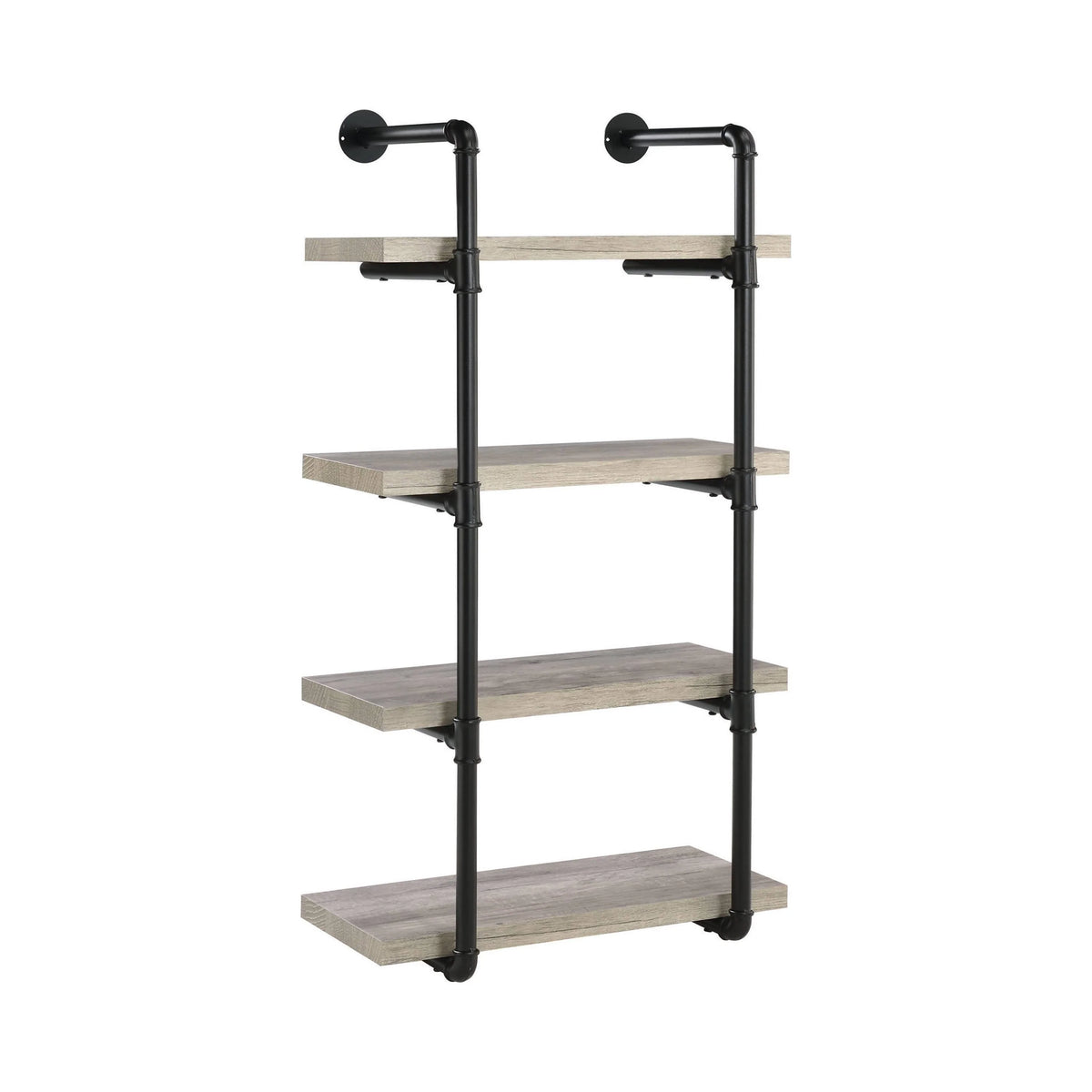 24-Inch Wall Shelf Black And Rustic Oak - 804426 Pie's Variety Store
