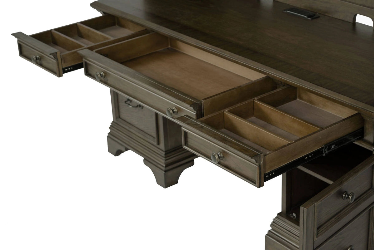 Hartshill Credenza With Hutch Burnished Oak - 881283 Pie's Variety Store