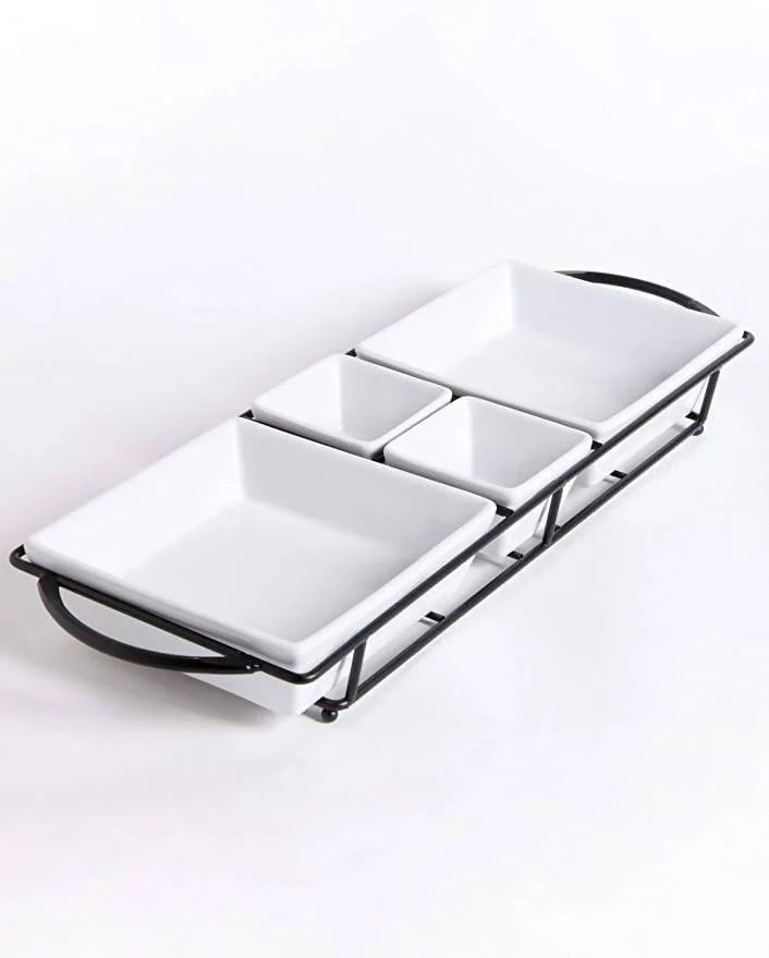 Gibson Gracious Dining Set of 5 Rectangle Serving Dishes -9270705 Bulk Buys 4 pcs in Case Mega Bulk Buys