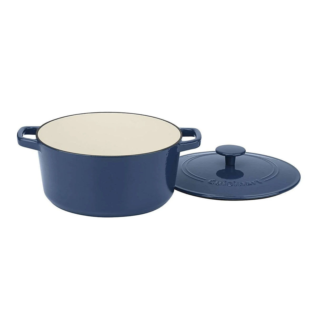 Cuisinart 5 Qt Round Covered Cast Iron Casserole (Enameled Provincial Blue) - CU-CI650-25BG Elegant AccScents