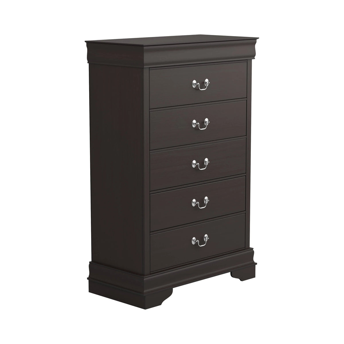 Louis Philippe 5-Drawer Chest With Silver Bails Cappuccino - 202415 Pie's Variety Store