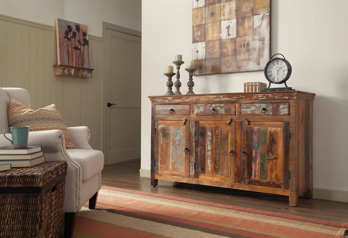 3-Door Accent Cabinet Reclaimed Wood - 950367 Pie's Variety Store