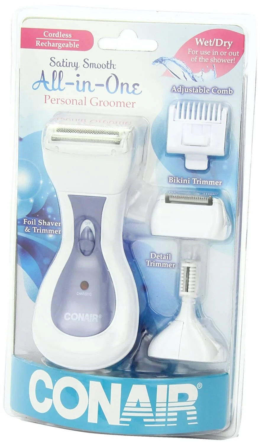 Conair Satiny Smooth All-in-One Ladies' Personal Groomer shaves legs and underarms