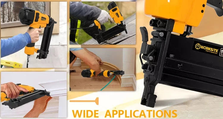 18 Gauge Portable Pneumatic Brad Nailer & Stapler. Is Ideal For Interior And Exterior Finishing And Trim