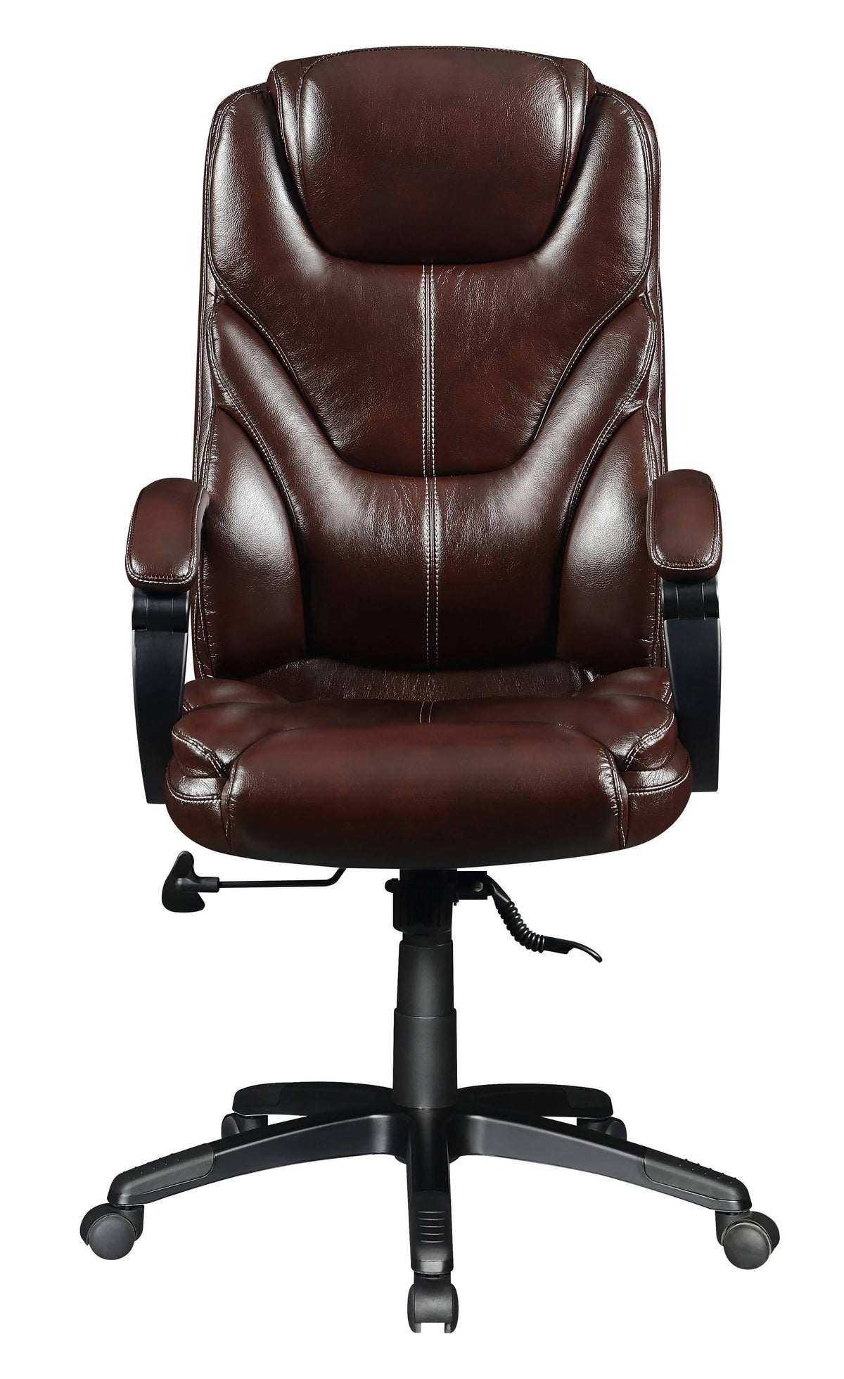 Upholstered Curved Arm Office Chair Brown And Black - 802258 Pie's Variety Store