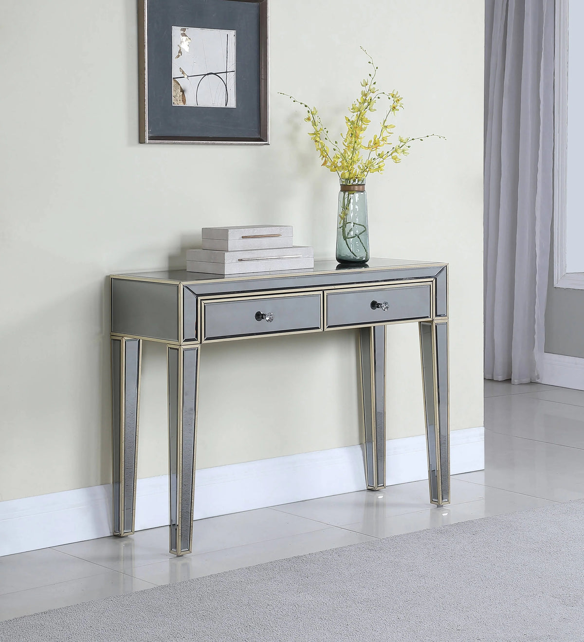 2-Drawer Console Table Grey And Champagne - 950936 Pie's Variety Store