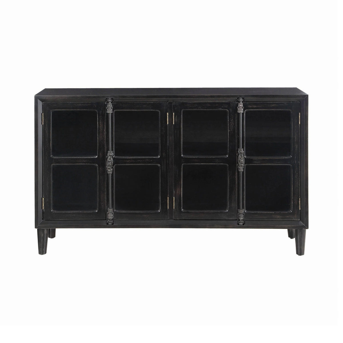 Mapleton 4-Door Accent Cabinet Black - 950780 Pie's Variety Store