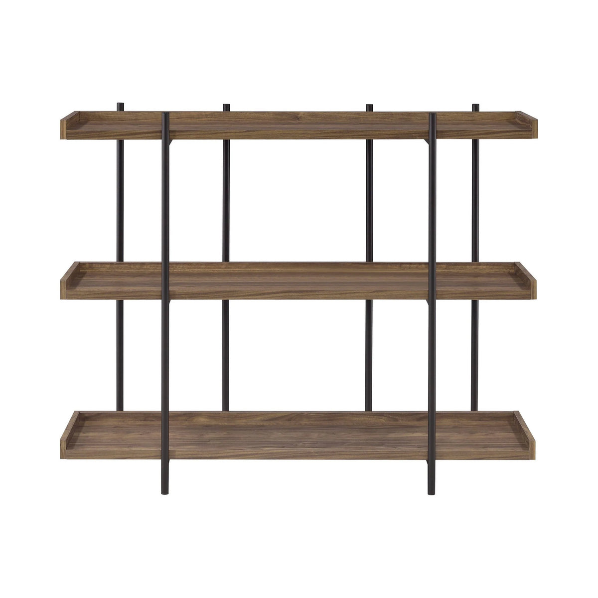 Lawtey 3-Shelf Bookcase Aged Walnut - 804293 coastmega