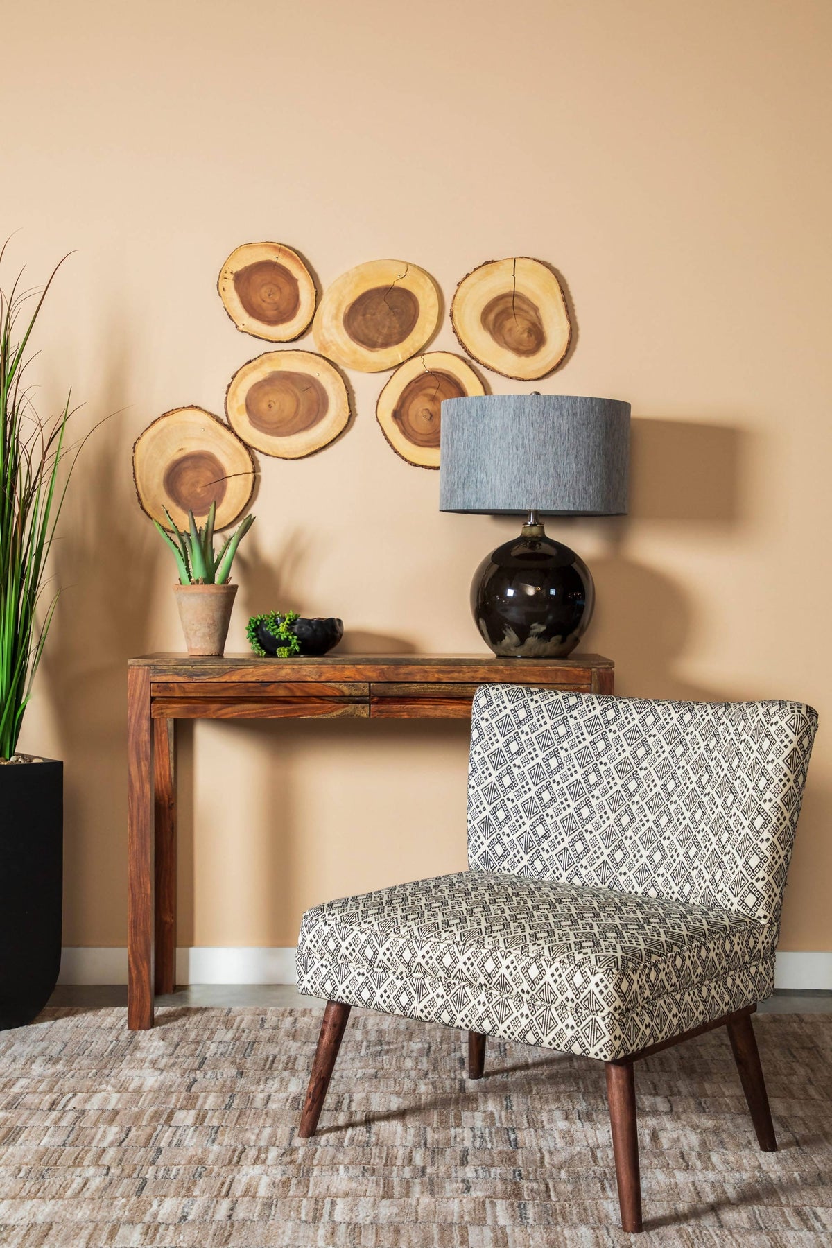 Upholstered Accent Chair With Wooden Leg Black And White - 905502 Pie's Variety Store