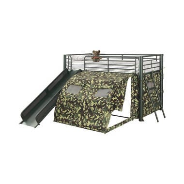 Camouflage Tent Lofted Bed With Lower Playspace Army Green - 7470 A-Z Store Nadia