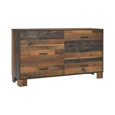 Sidney Queen Panel Bed Rustic Pine 4PC Set - SET4PC223141Q Pie's Variety Store