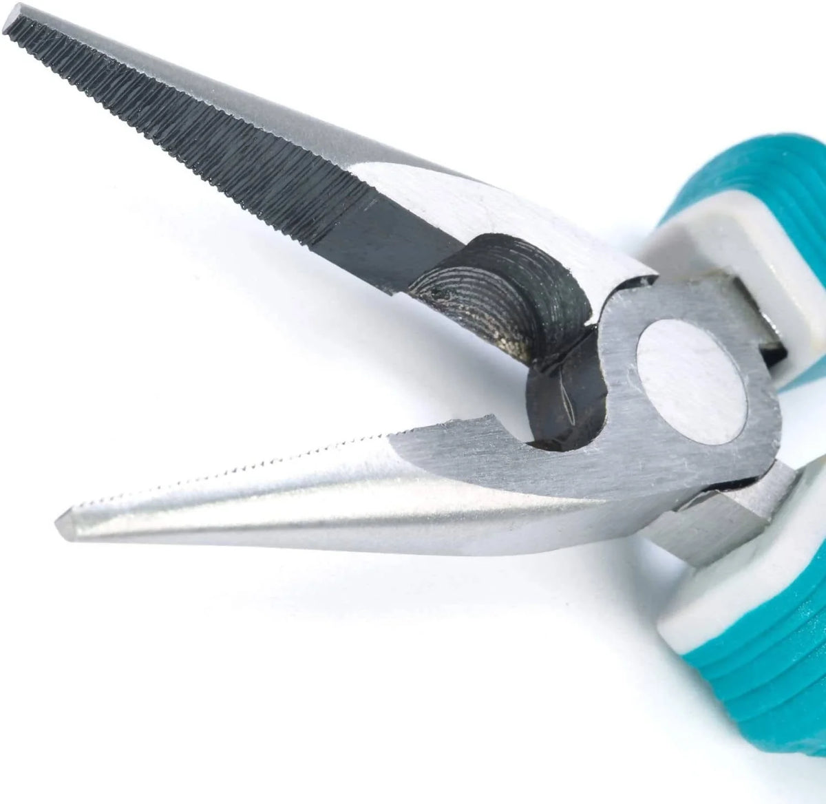 Total 6" Long Nose Pliers with extended jaws and is used for delicate locksmith and electrical work. The cutter section between the jaws allows for cutting and stripping of electrical wires and cables - THT220606 Elegant AccScents