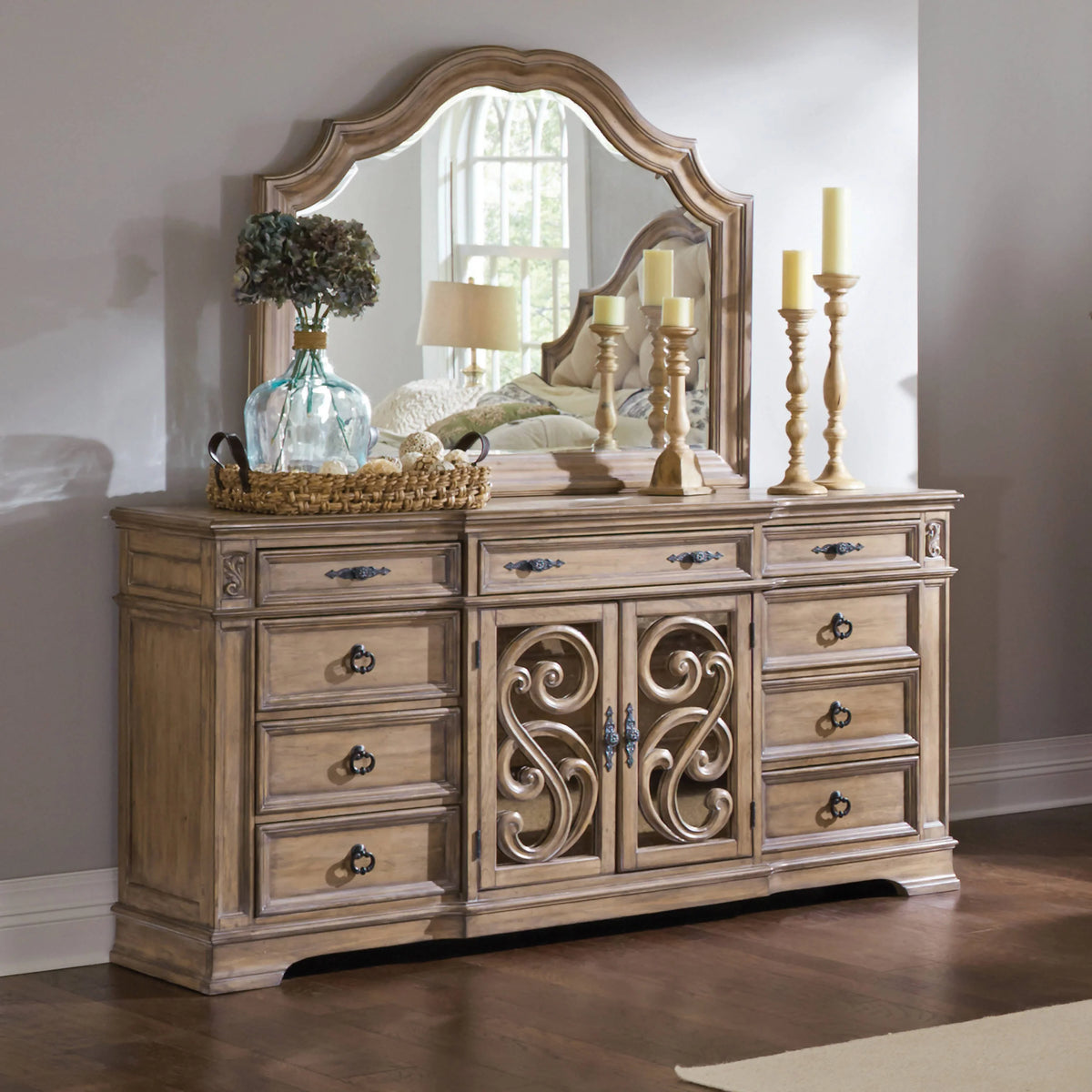 Ilana Mirror Antique Linen - 205074 Elegant AccScents