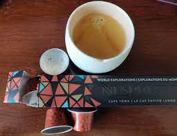 Nespresso Buenos Aires Lungo Coffee Capsules is a fragrant and balanced blend of washed Colombian Arabica that adds delicate fruit acidity and lightly fried Ugandan Robusta that adds malty cereals and sweet notes of popcorn to the mix - NESC-135-0296 Pie's Variety Store