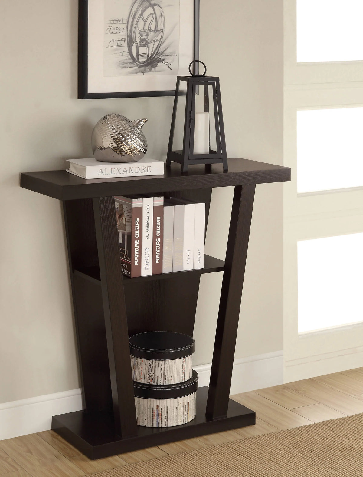 2-Shelf Console Table Cappuccino - 950136 Pie's Variety Store