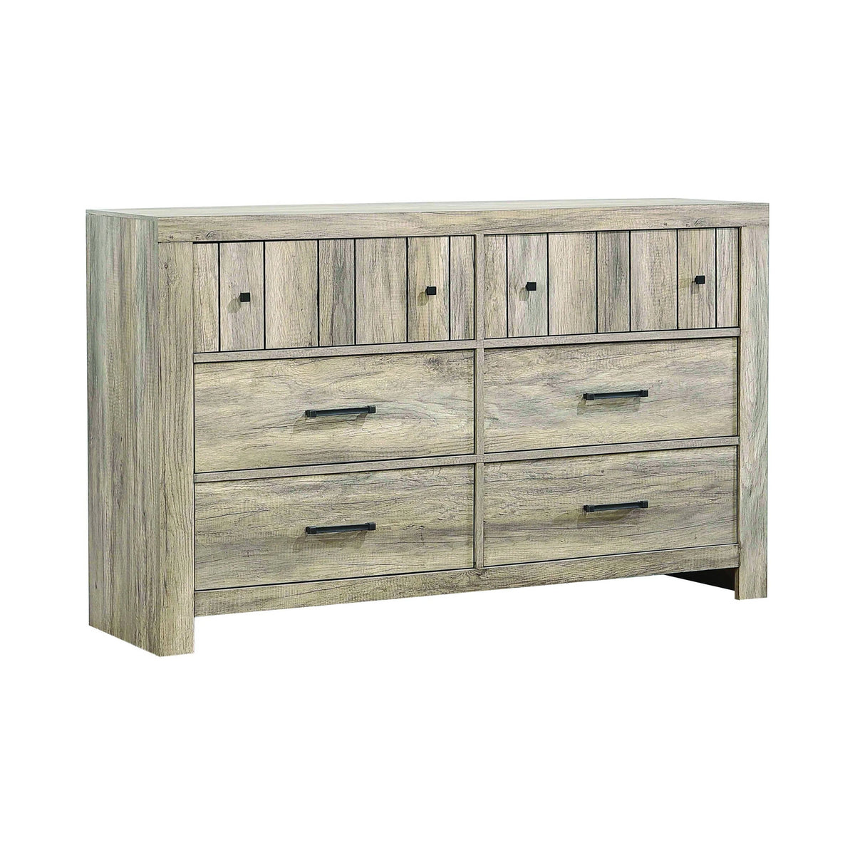 Adelaide Queen Wood Panel Bed Rustic Oak 4PC Set - SET4PC223101Q Pie's Variety Store