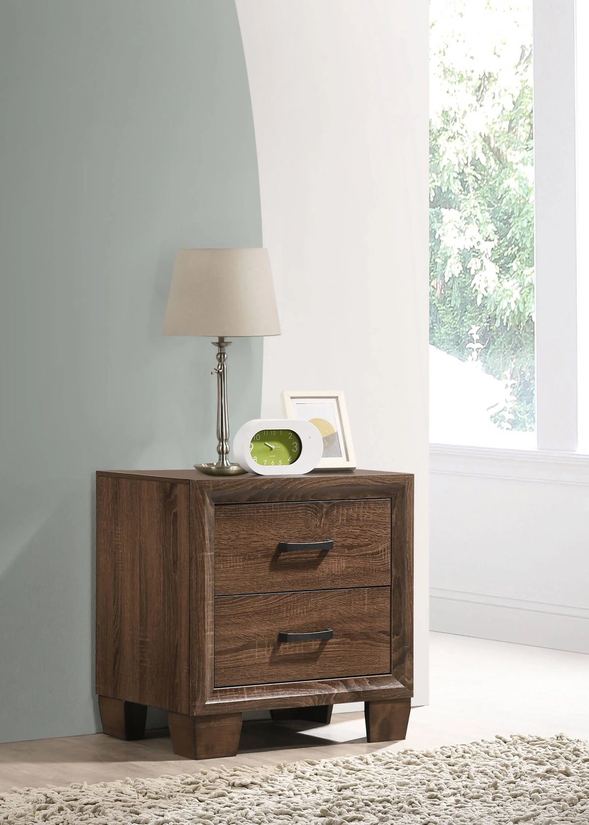 Brandon 2-Drawer Nightstand Medium Warm Brown - 205322 Pie's Variety Store
