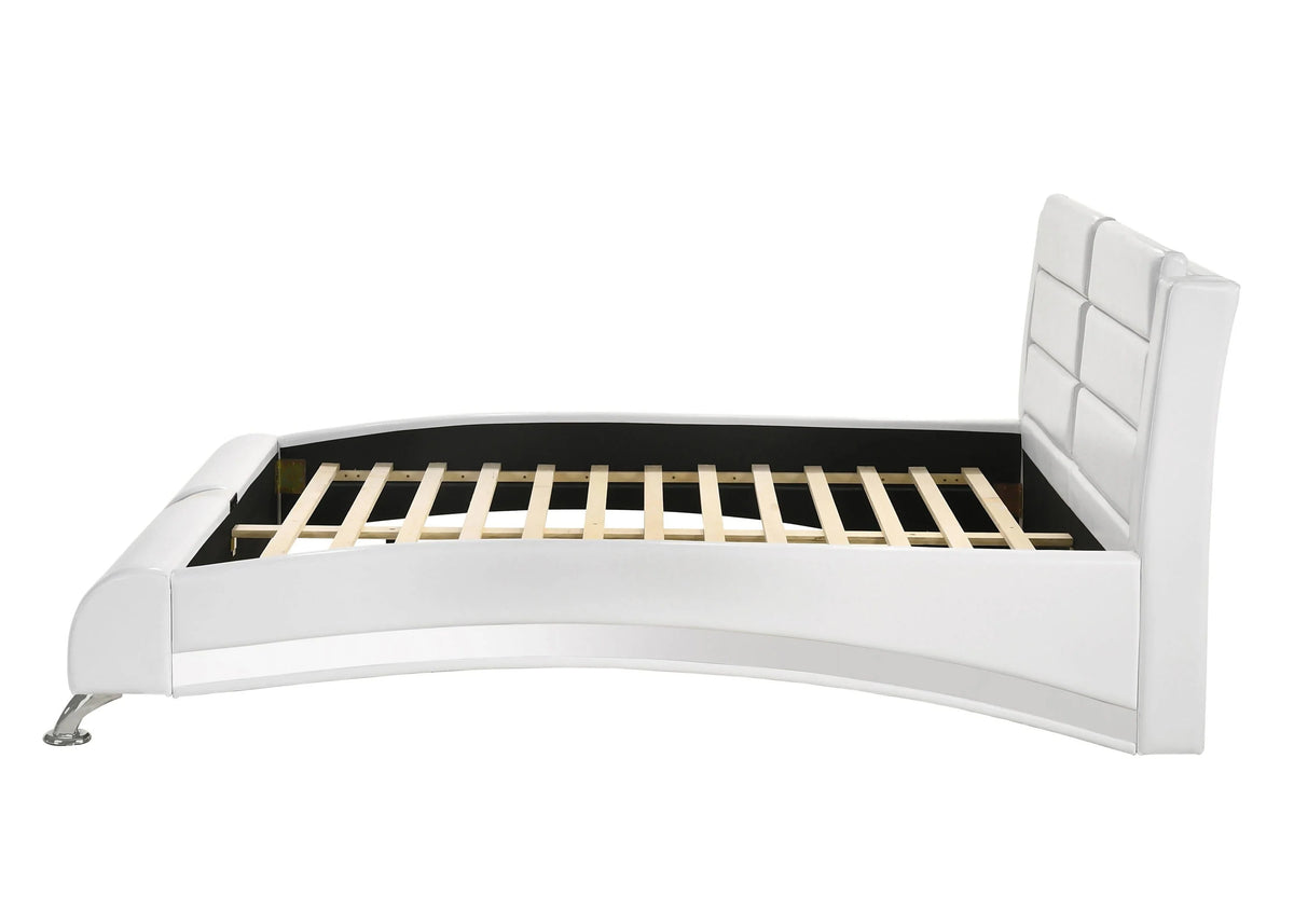 Full Upholstered Platform Bed Glossy White - 300345F Pie's Variety Store