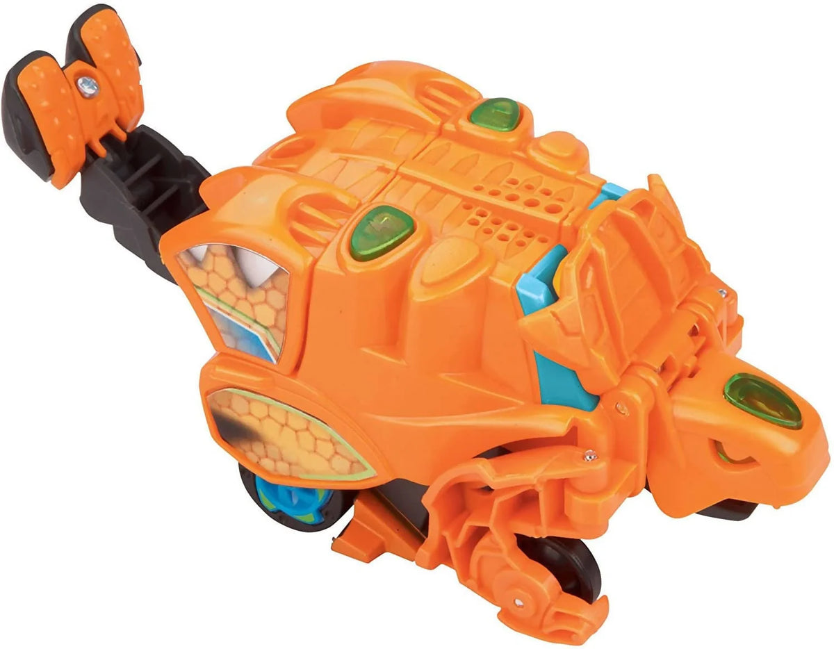 VTech Switch & Go Dinos Turbo Fray The Ankylosaurus easily transforms from a speedy racer to a well-armored herbivore in a few easy steps. - 80-148903 Pie's Variety Store