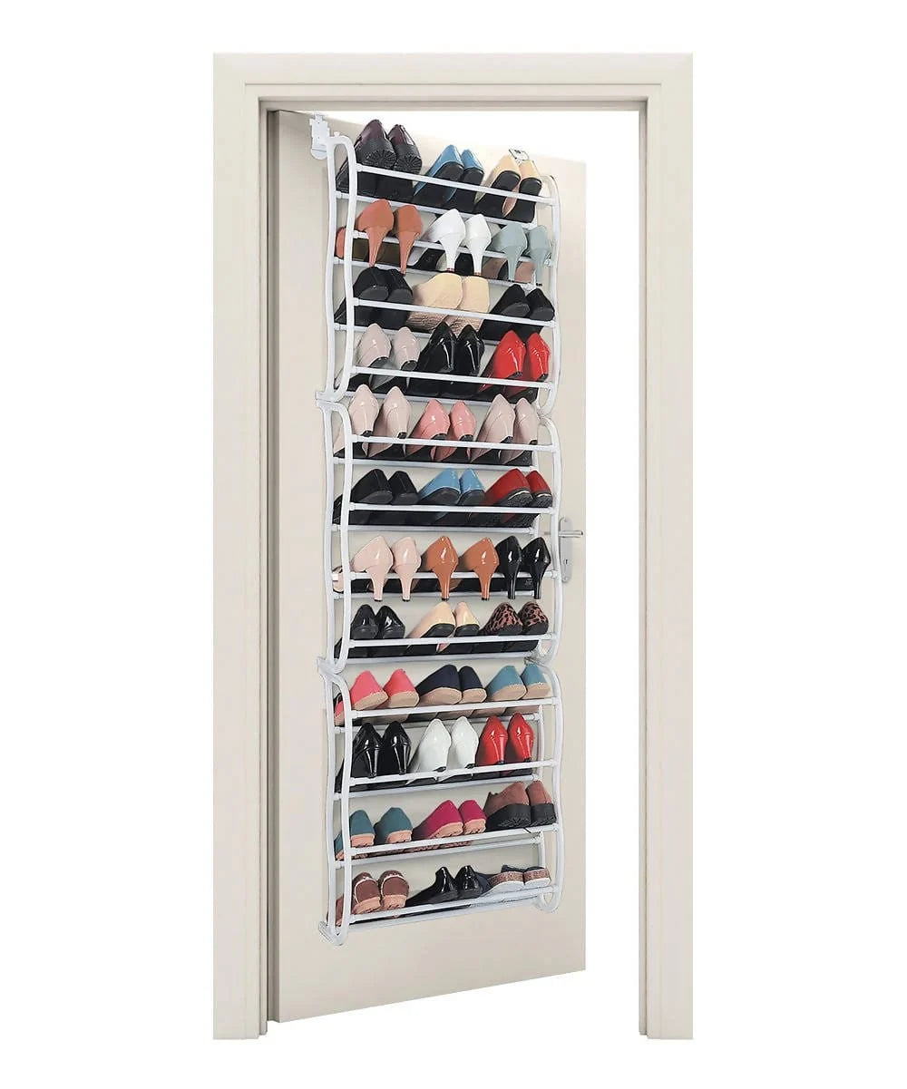 Diamond Home 12 Tier Over The Door Shoe Rack enables you to neatly organise your shoes