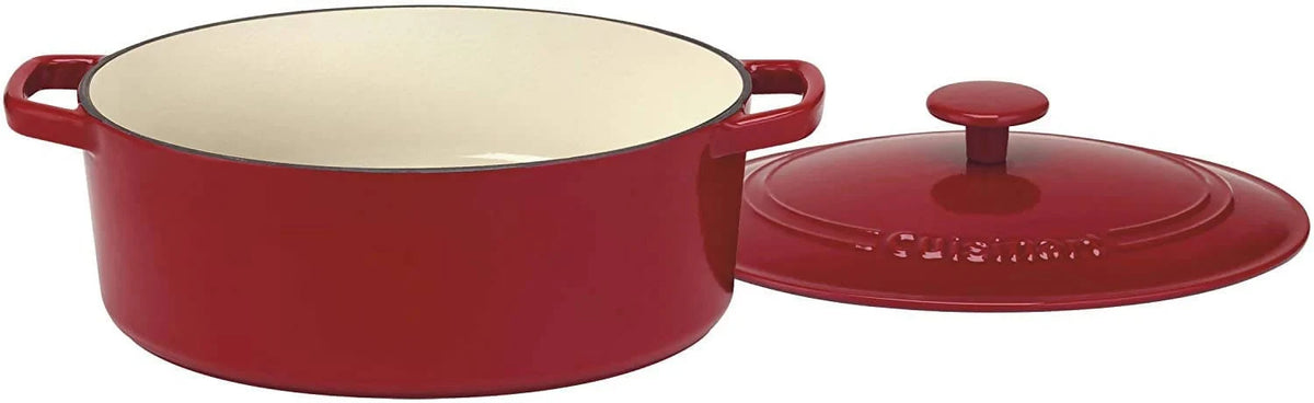 Cuisinart Chef's Classic Enameled Cast Iron 5.5 Quart Oval Covered Casserole (Cardinal Red) - CU-CI755-30CR Elegant AccScents