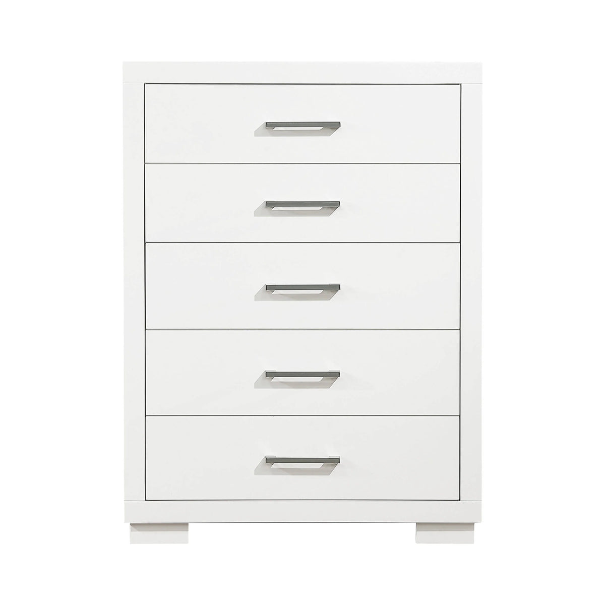 Jessica 5-Drawer Chest White - 202995 Pie's Variety Store