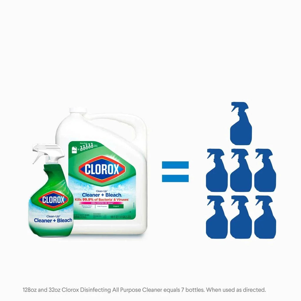 Bleach and Disinfectant 5.32 L + 946 mL / 180 oz + 32 oz. The power of Clorox in the comfort of a spray bottle.-12463 Hannah Frederick