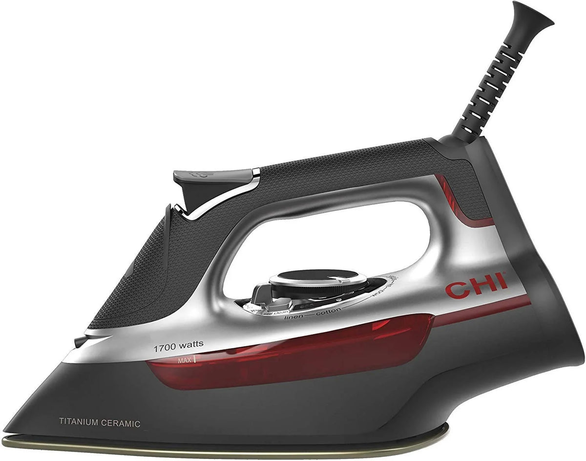 CHI Steam Iron Ceramic -Is engineered with a titanium infused ceramic soleplate similar to our popular CHI flat irons