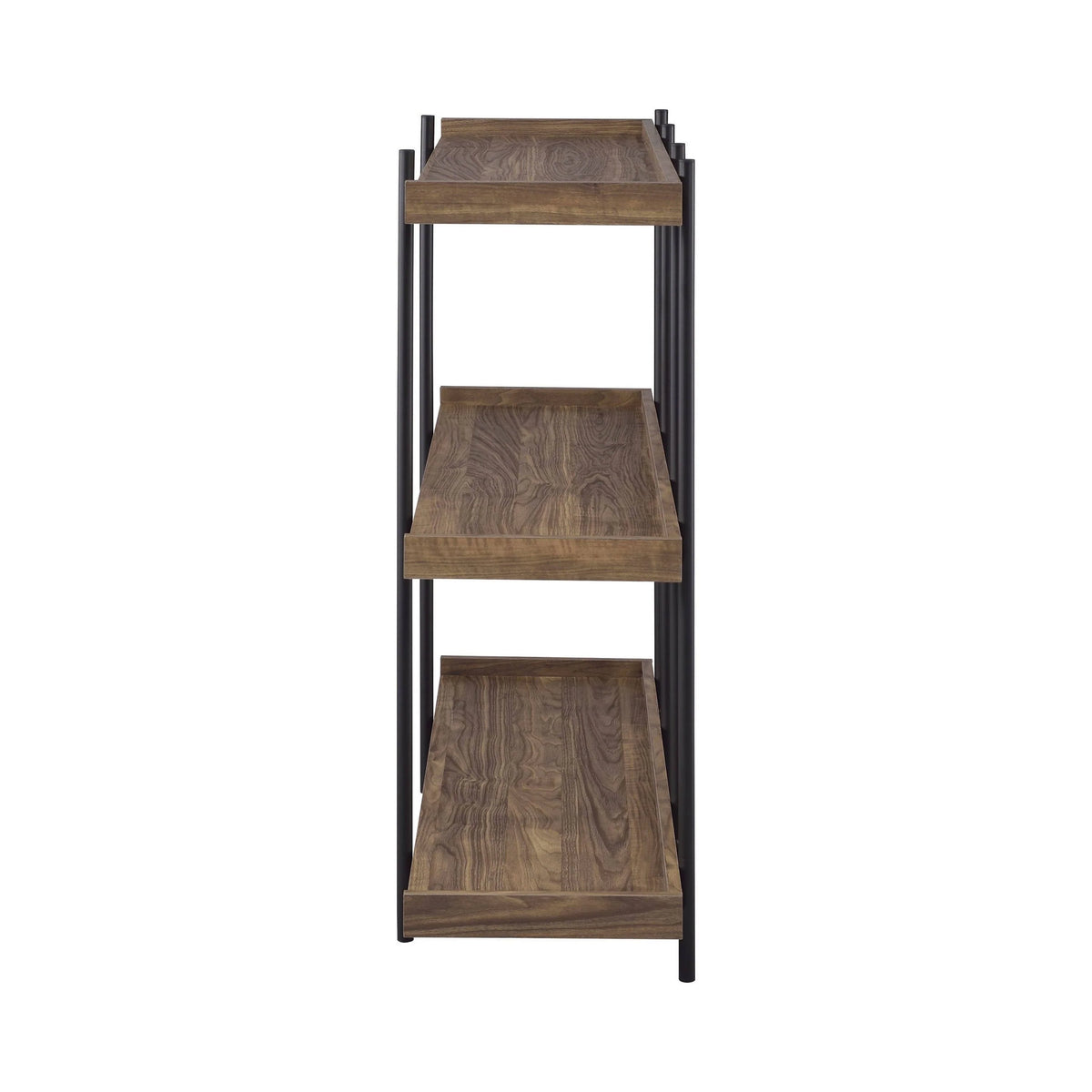 Lawtey 3-Shelf Bookcase Aged Walnut - 804293 coastmega