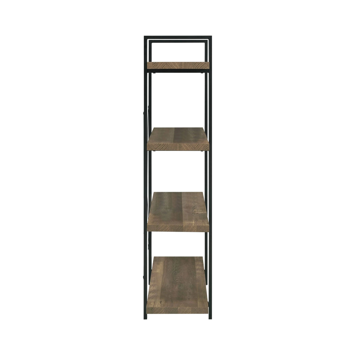 Tolar 4-Tier Open Shelving Bookcase Rustic Oak And Black Celebrate this updated take on rustic industrial style. - 804405 coastmega