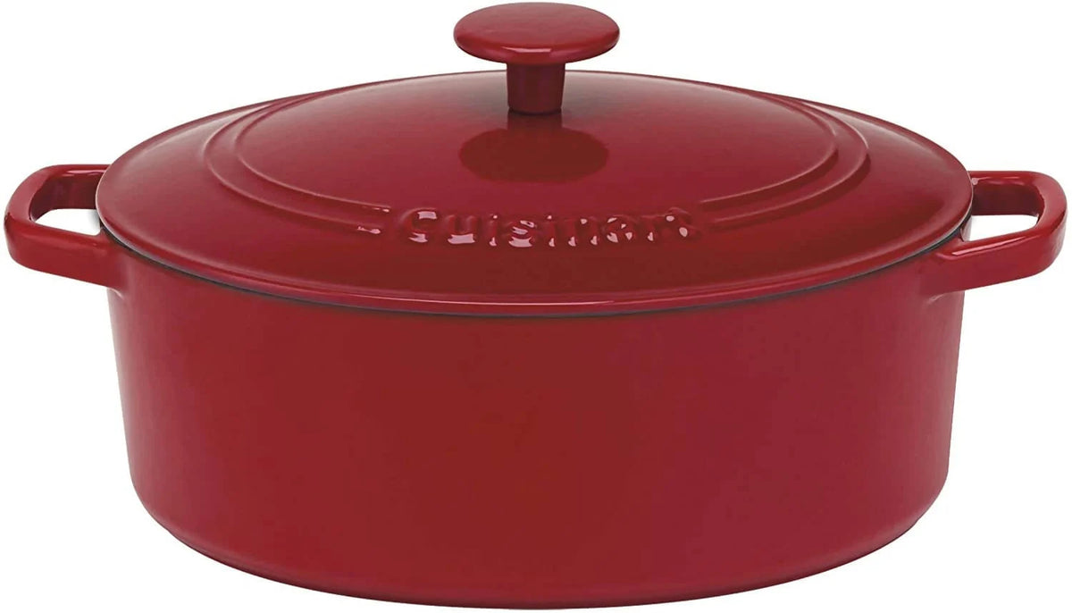 Cuisinart Chef's Classic Enameled Cast Iron 5.5 Quart Oval Covered Casserole (Cardinal Red) - CU-CI755-30CR Elegant AccScents