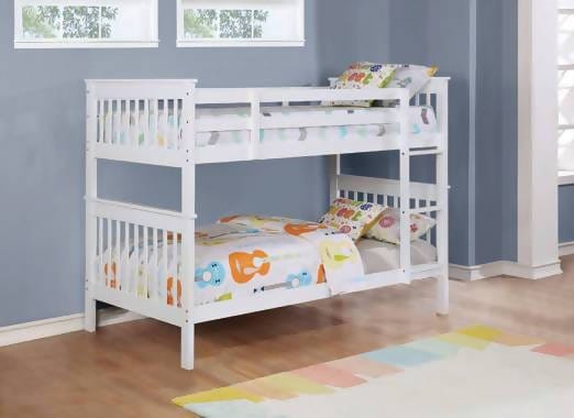 Chapman Twin Over Twin Bunk Bed White - 460244N A-Z Store Nadia