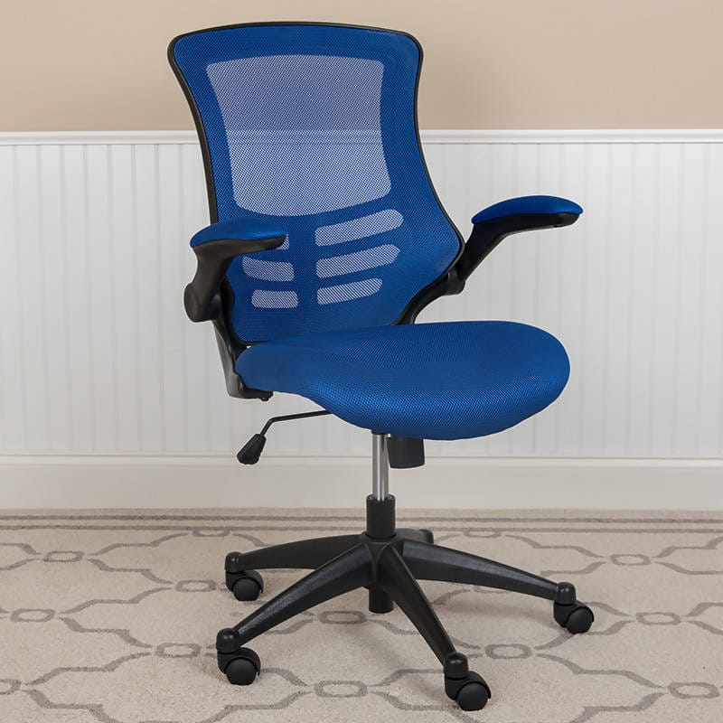 Mid-Back Black / Blue / Dark Gray / Green / Red / White Mesh Swivel Ergonomic Task Office Chair with Flip-Up Arms - BL-X-5M-BK-GG / BL-X-5M-BLUE-GG / BL-X-5M-DKGY-GG / BL-X-5M-GRN-GG / BL-X-5M-RED-GG / BL-X-5M-WH-GG ADRIAN'S ELECTRONICS