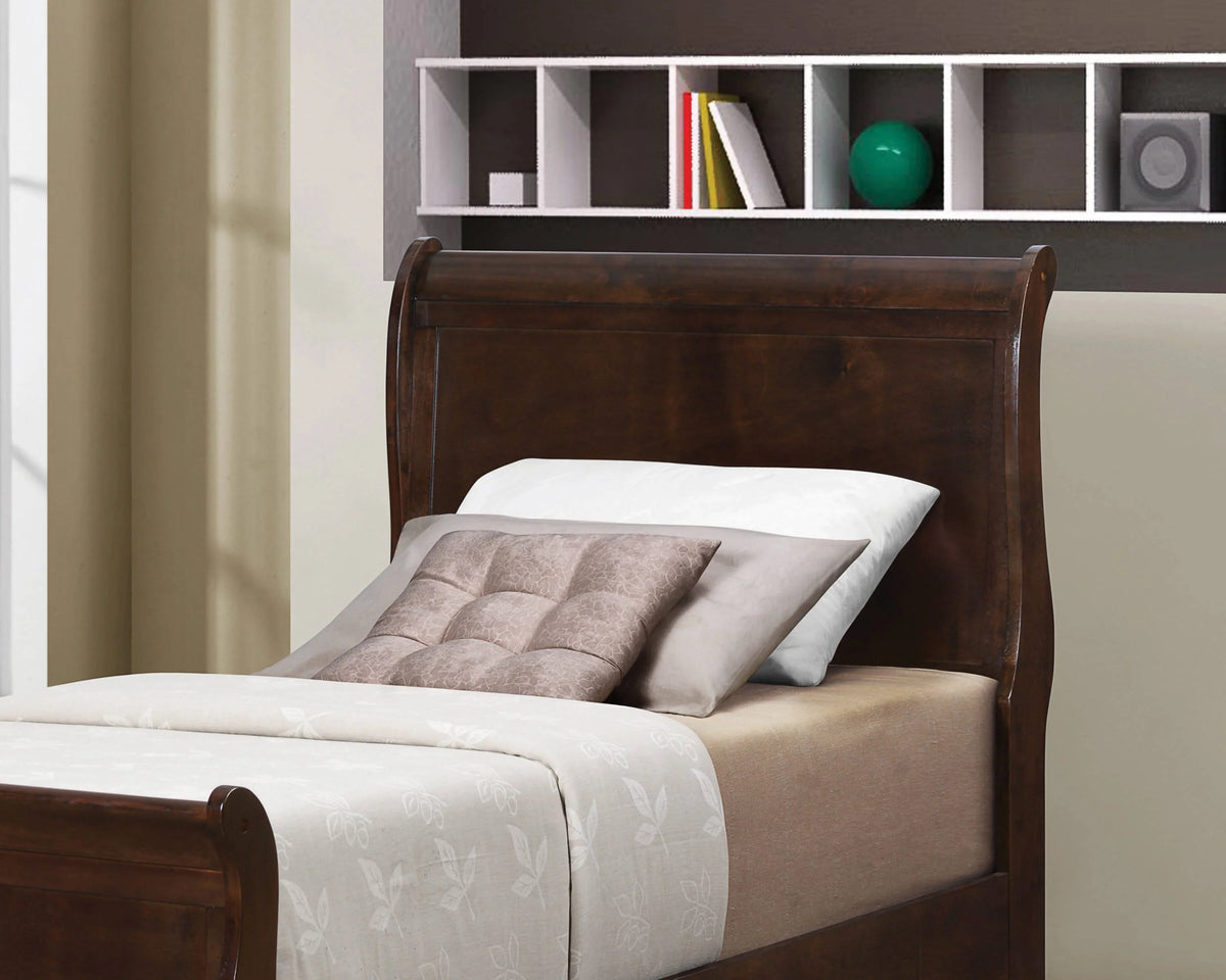 Louis Philippe Twin Panel Sleigh Bed Cappuccino - 202411T Pie's Variety Store