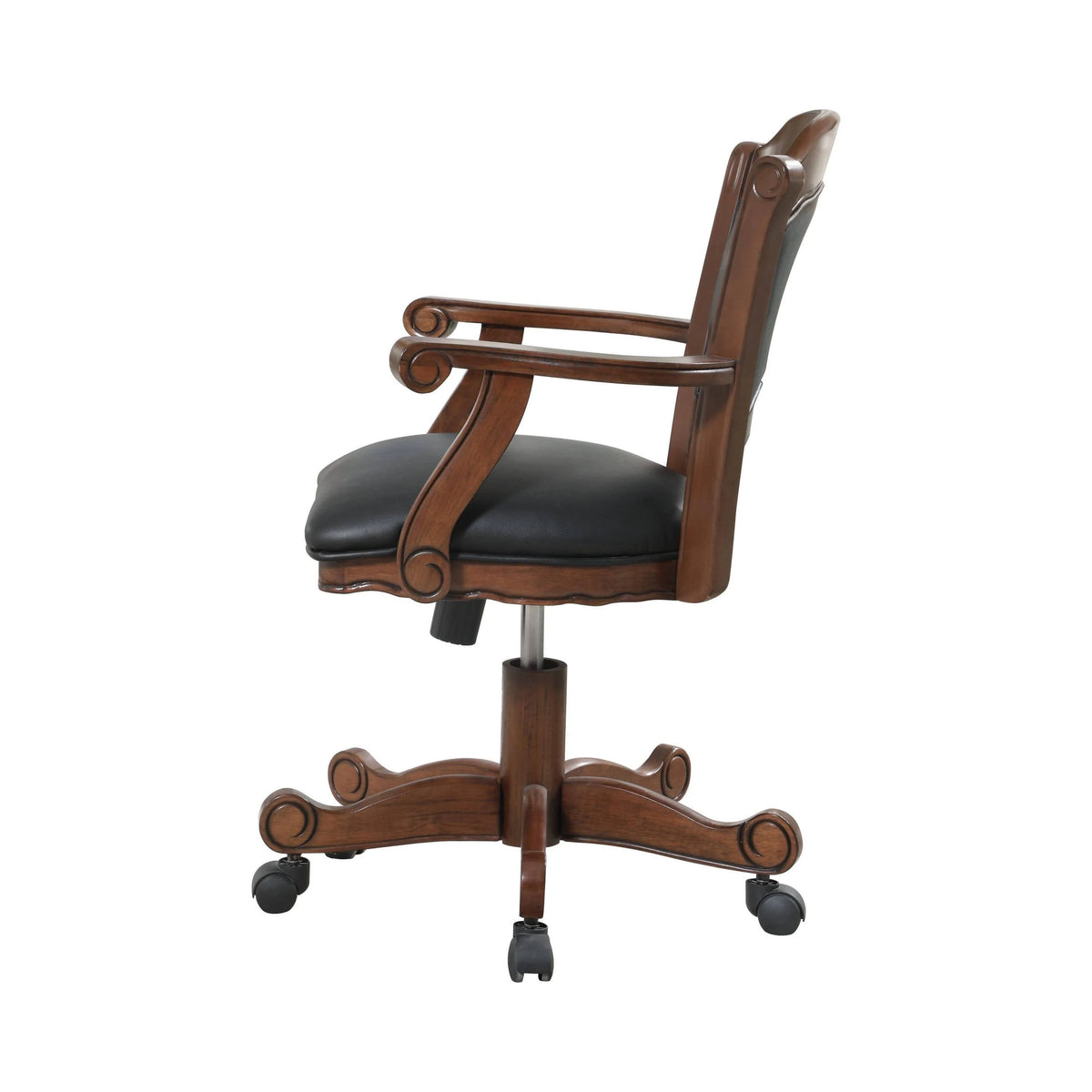 Turk Game Chair With Casters Black And Tobacco - 100872 Pie's Variety Store