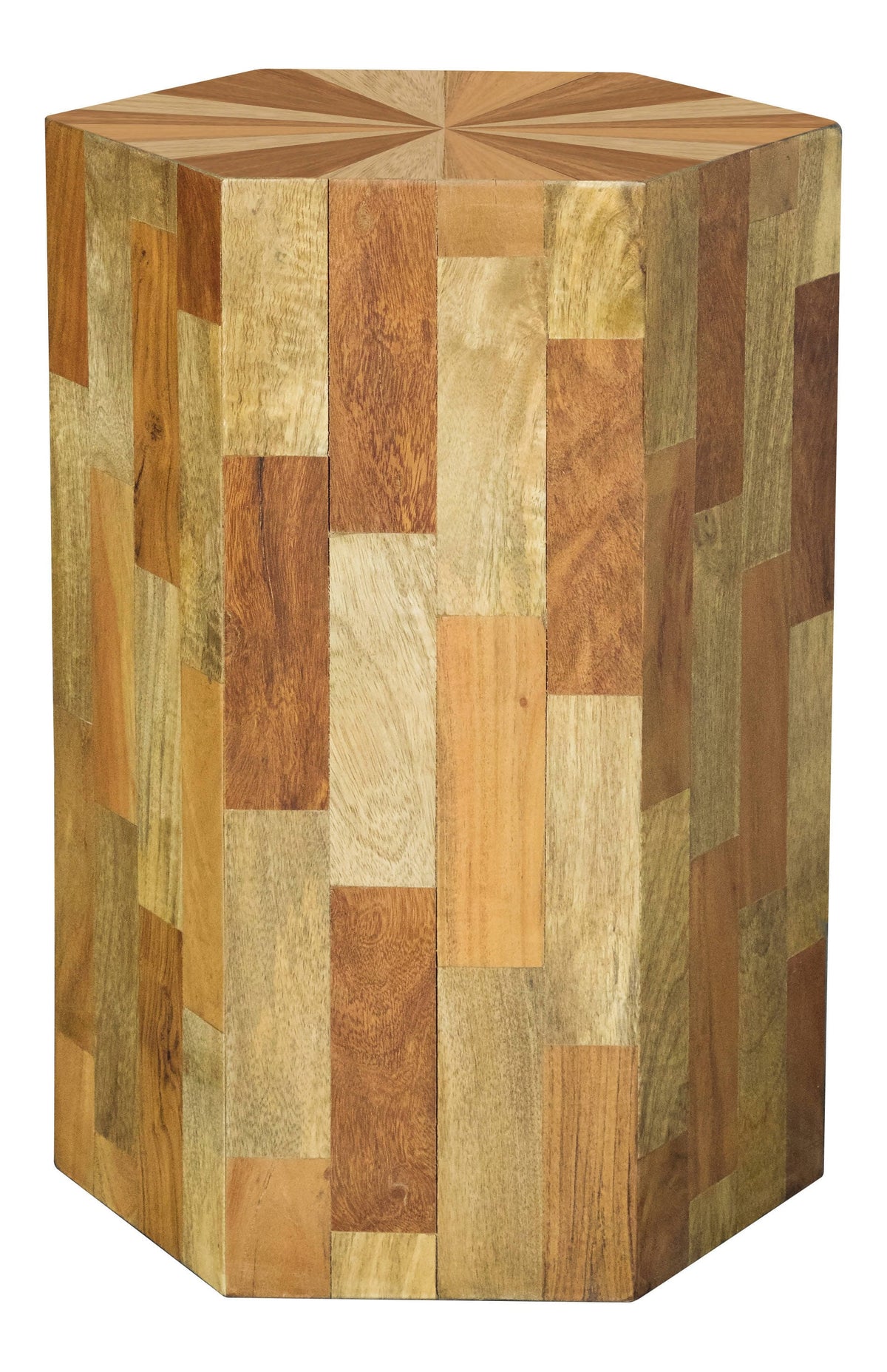Hexagon Sunburst Top Accent Table Natural - 919476 Pie's Variety Store