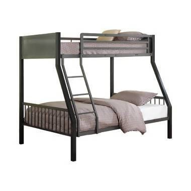 Meyers Twin Over Full Metal Bunk Bed Black And Gunmetal - 460391 A-Z Store Nadia