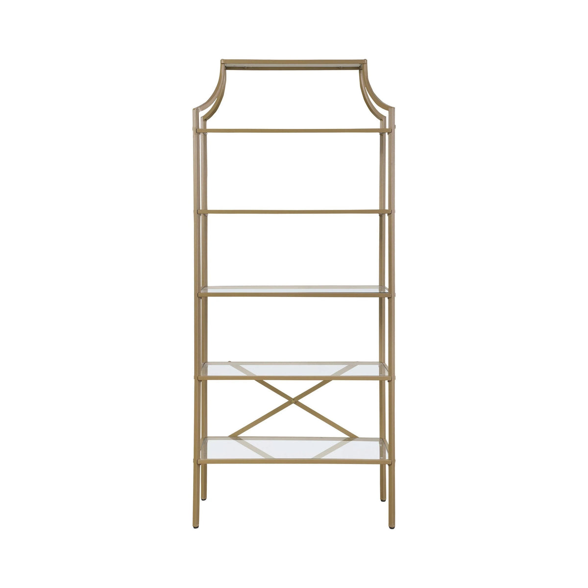 5-Tier Tempered Glass Shelves Bookcase